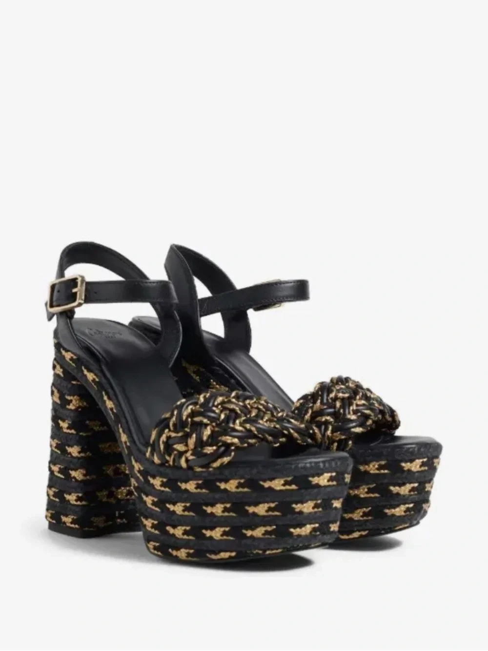 NIB Castaner Anne Braided Ankle-Strap Platform Sandals